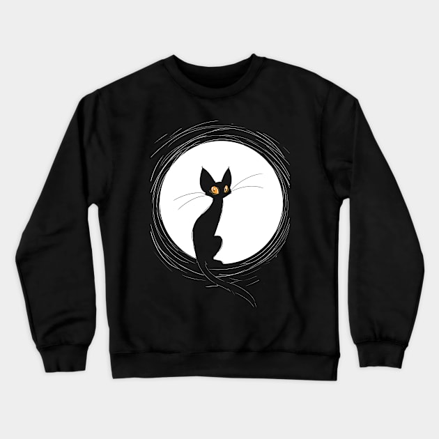 Halloween Cat Crewneck Sweatshirt by kyjanedalley